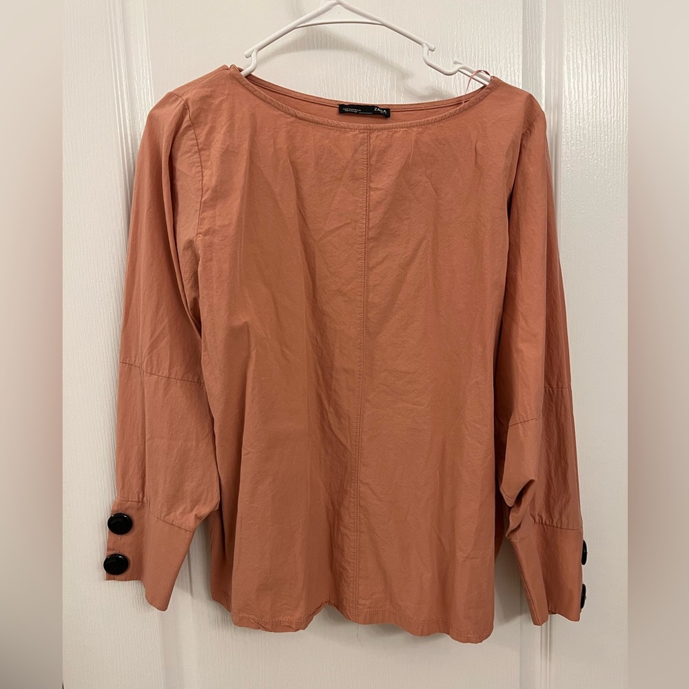 LOFT • size M • scoop neck long sleeve blouse